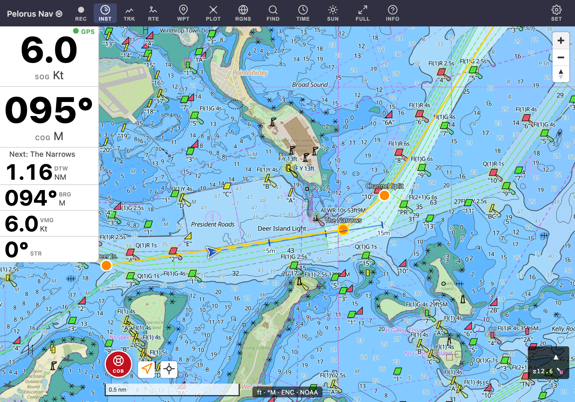 Navigating a route